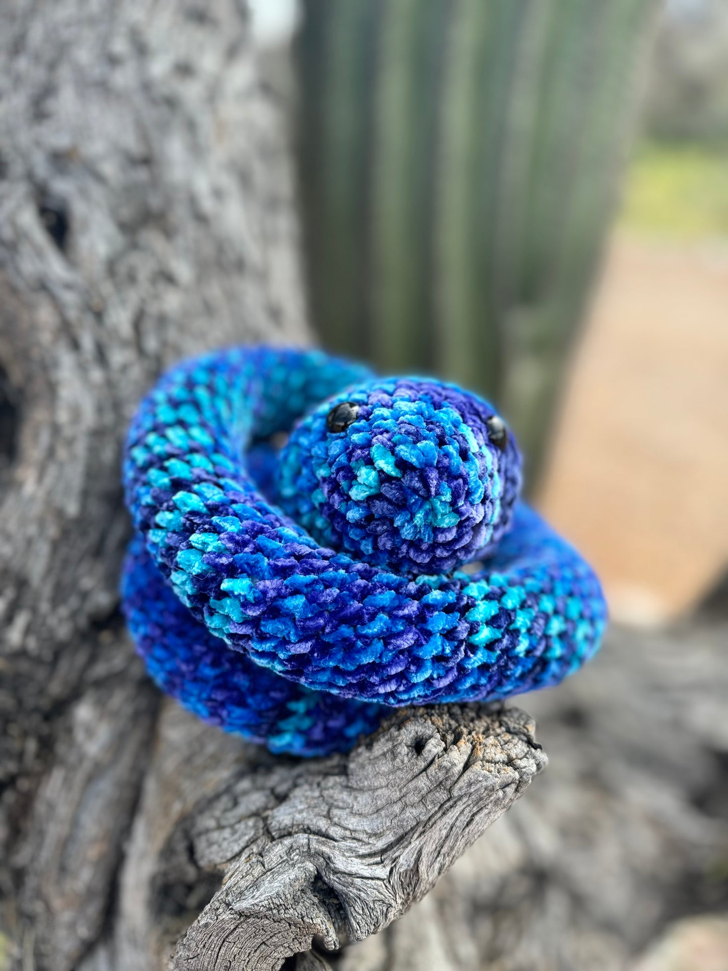 Handmade Velvet Snake - Blue