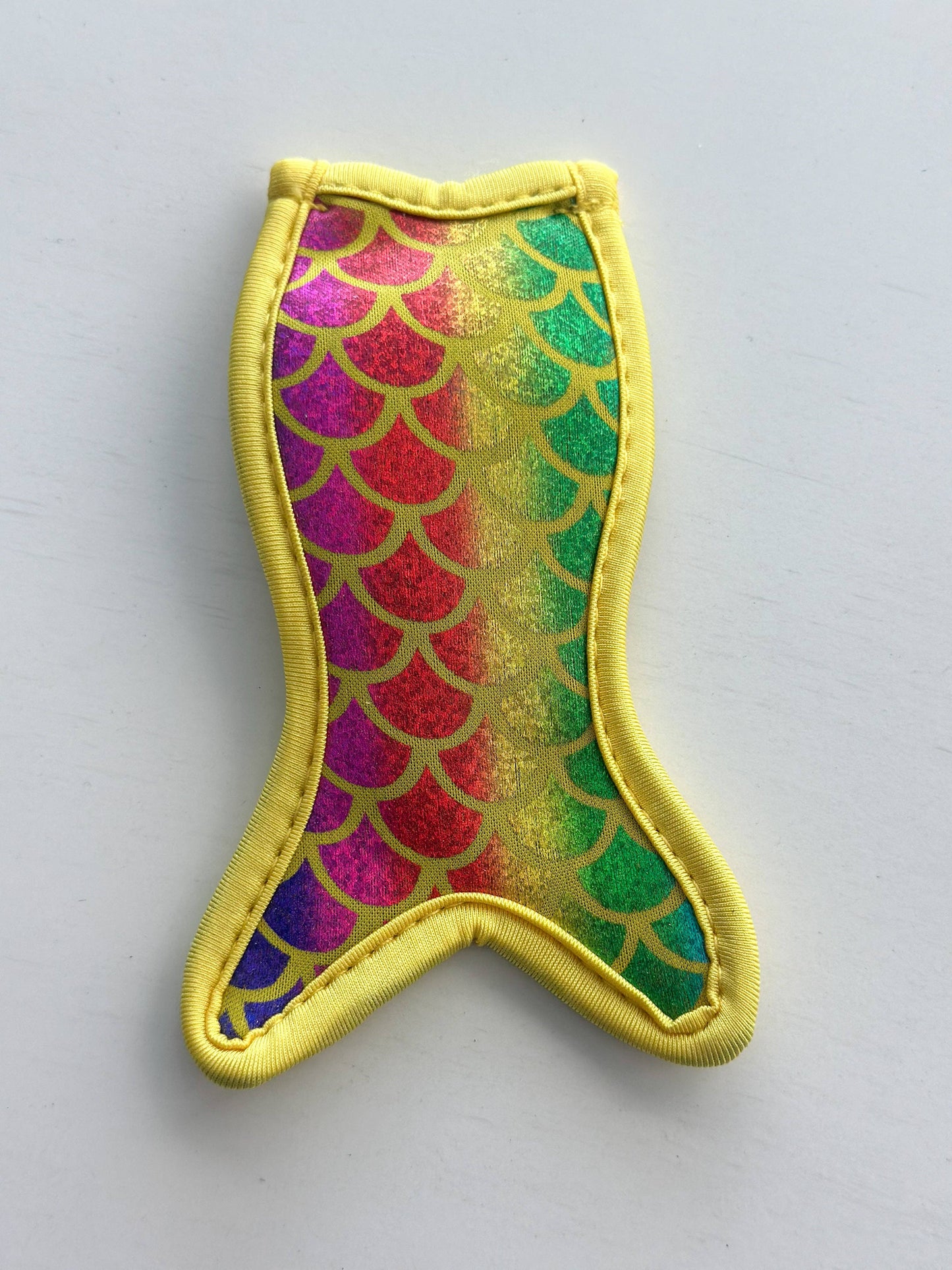 Neoprene Popsicle Holder "Yellow Rainbow Mermaid"
